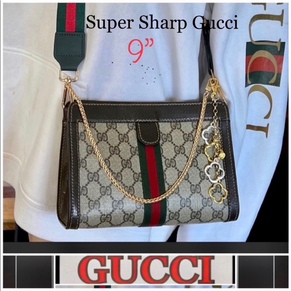 🚫SOLD🚫GUCCI OPHIDIA SUPREME 🔥🌺GorG🌺🔥3/Way Rare Size 9”🌺🔥Super Attractive - Picture 4 of 13